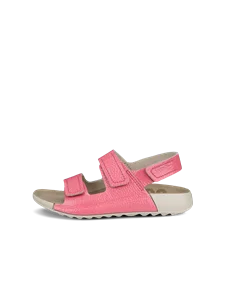 Otroški usnjeni sandali z dvema paščkoma ECCO® Cozmo - Pink - O