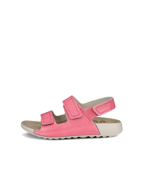 Detské kožené sandále 2 remienky ECCO® Cozmo - Ružová - O
