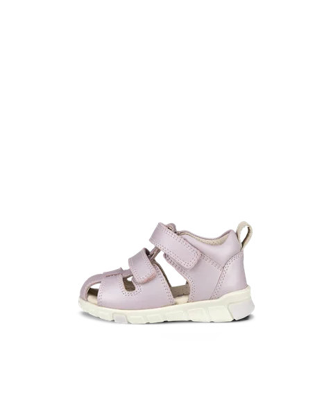 Dětské kožené sandály s uzavřenou špičkou ECCO® Mini Stride - Růžová  - O