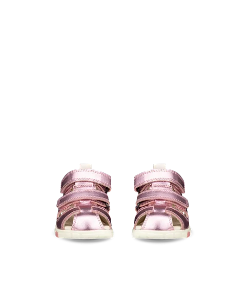 ECCO® Mini Stride sailor sandaler i læder til børn - Pink - Front_Pair