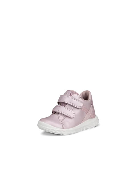 Dziecięce skórzane buty sportowe na rzepy ECCO® SP.1 Lite Infant - Różowy - M