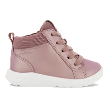 Girls' ECCO® SP.1 Lite Leather Gore-Tex Lace-Up Trainer - Pink - Outside