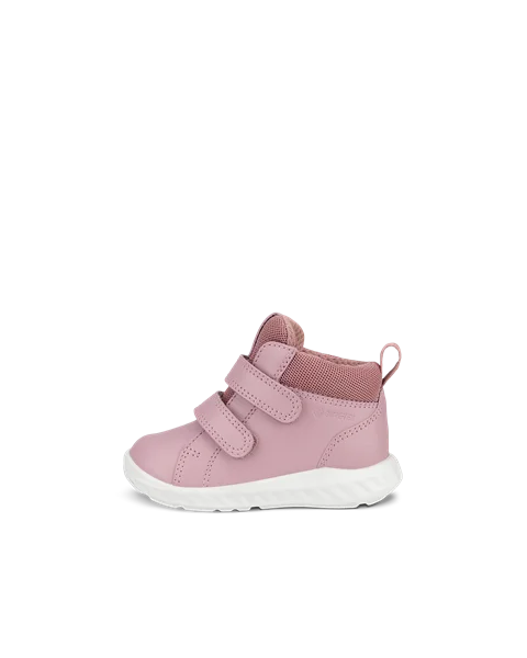 ECCO® SP.1 Lite sneakers i læder med Gore-Tex membran og med velcro remme til børn - Pink - O