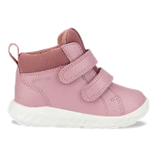 Dziewczęce skórzane buty sportowe na rzepy Gore-Tex ECCO® SP.1 Lite - Różowy - Outside