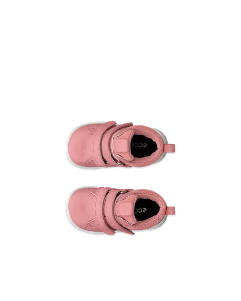 Kids' ECCO® SP.1 Lite Infant Leather Gore-Tex Hook & Loop Trainer - Pink - Top_Left_Pair