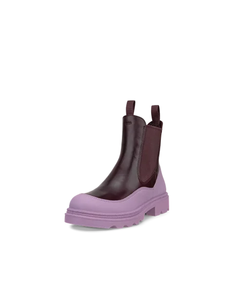 Kids' ECCO® Grainer Leather Chelsea Boot - Purple - M