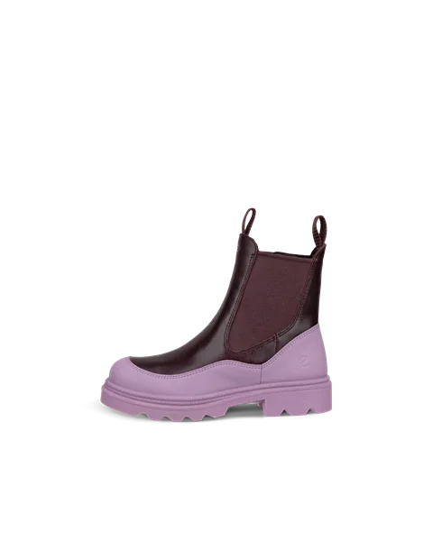 ECCO® Grainer botte Chelsea en cuir pour enfant - Violet - O