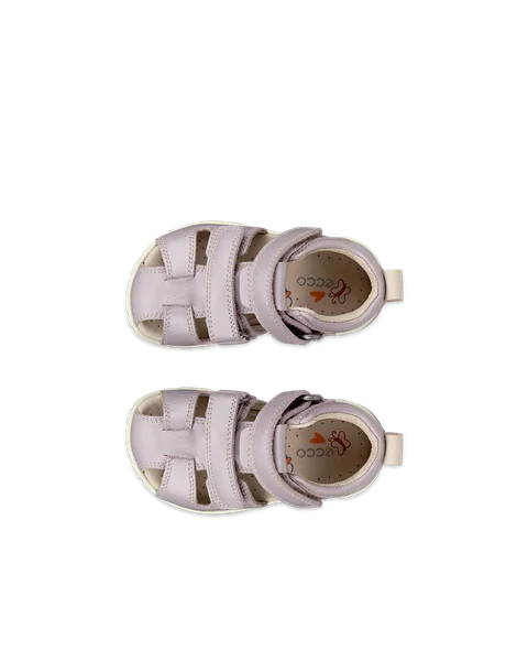 ECCO® Mini Stride ādas zvejnieku tipa sandales bērniem - Violets - Top_Left_Pair