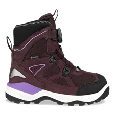 Girls' ECCO Snow Mountain Nubuck Gore-Tex Winter Boot - Purple - Outside