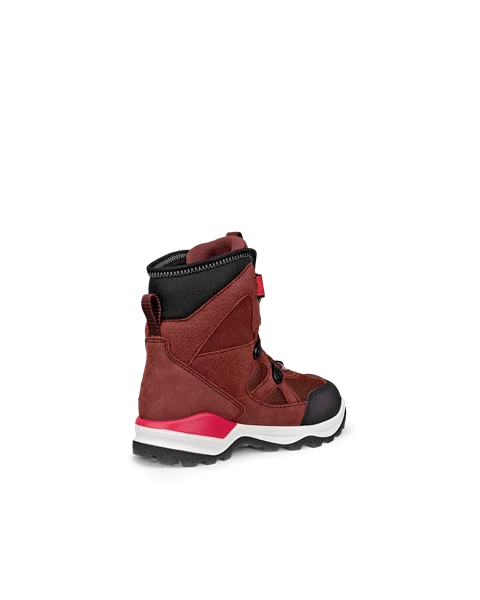 Kids' ECCO® Snow Mountain Nubuck Gore-Tex Winter Boot - Red - B