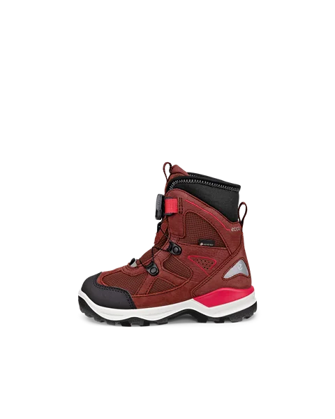 Kids' ECCO® Snow Mountain Nubuck Gore-Tex Winter Boot - Red - O