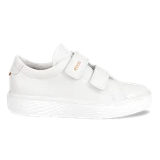 Kids' ECCO® Soft 60 Leather Trainer - White - Outside