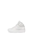 Kids' ECCO® Soft 60 Leather High-Top Trainer - White - O