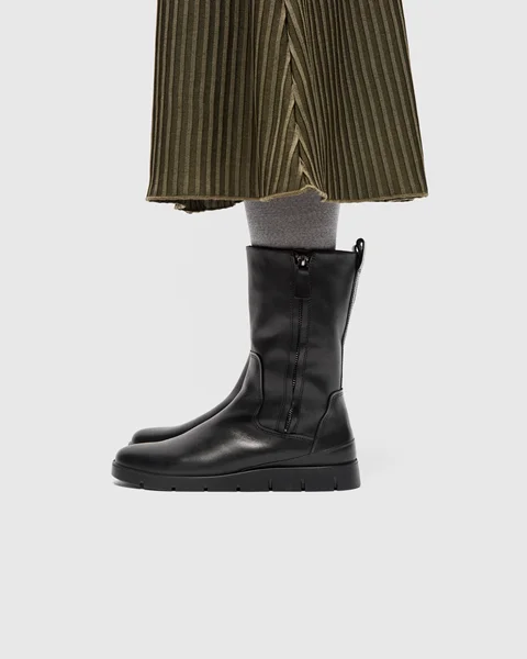 Women's ECCO® Bella Leather High-Cut Boot - Black - Lifestyle_Image_1