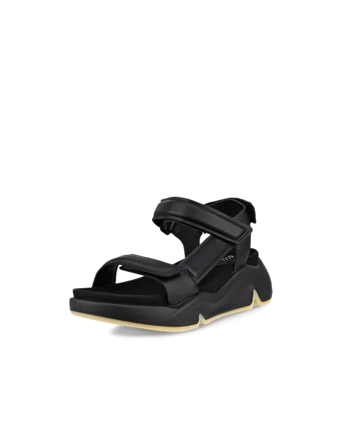 Women's ECCO® Chunky Sandal Leather Platform Sandal - Black - M