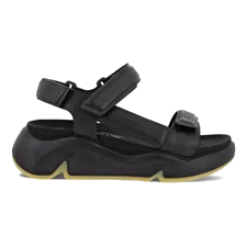 Damskie skórzane sandały na platformie ECCO® Chunky Sandal - Czarny - Outside