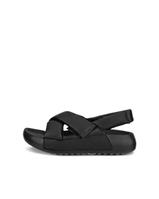 Women's ECCO® Cozmo PF Leather Sandal - Black - O