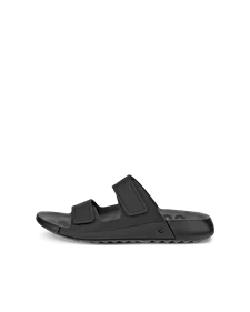 Ženski usnjeni sandali z dvema paščkoma ECCO® Cozmo - črna - O