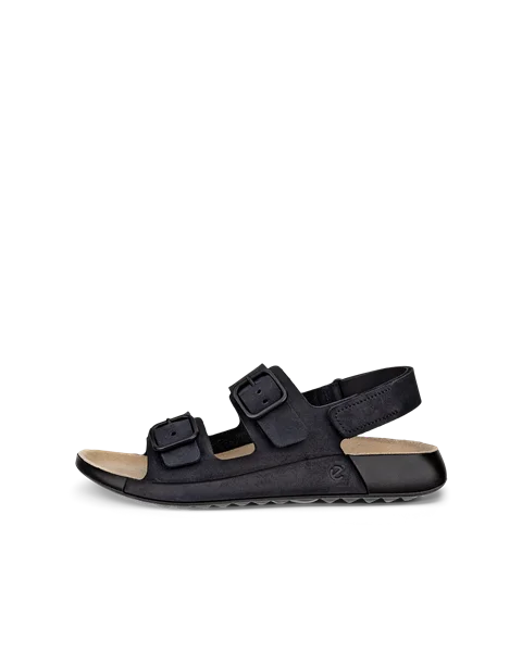 Women's ECCO® Cozmo Nubuck Two Strap Sandal - Black - O
