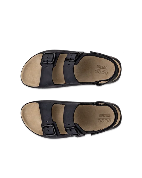 Women's ECCO® Cozmo Nubuck Two Strap Sandal - Black - Top_Left_Pair