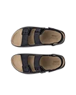 Women's ECCO® Cozmo Nubuck Two Strap Sandal - Black - Top_Left_Pair