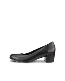 Women's ECCO® Dress Classic 35 Leather Block-Heeled Pump - Black - O