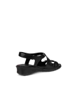 Damskie skórzane sandały na koturnie ECCO® Felicia - Czarny - B