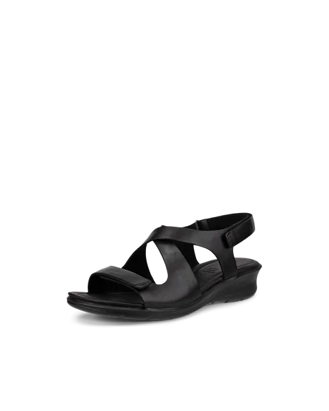 Ženski usnjeni sandali s polno peto ECCO® Felicia - črna - M