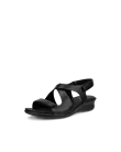 ECCO® Felicia ādas sandales ar ķīļveida papēdi sievietēm - Melns - M