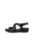 Damskie skórzane sandały na koturnie ECCO® Felicia - Czarny - O