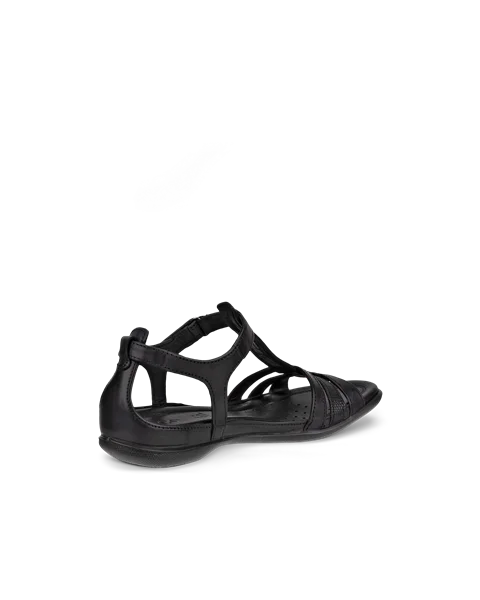 ECCO® Flash ženske kožne sandale s remenom u obloiku slova T - Crno - B
