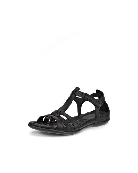 Damskie skórzane sandały gladiatorki ECCO® Flash - Czarny - M