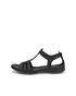 ECCO® Flash ženske kožne sandale s remenom u obloiku slova T - Crno - O