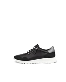Damskie skórzane sneakersy ECCO® Flexure Runner - Czarny - O