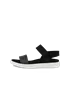 Women's ECCO® Flowt Suede Flat Sandal - Black - O