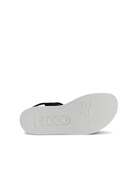 Damskie nubukowe sandały na płaskim obcasie ECCO® Flowt - Czarny - S