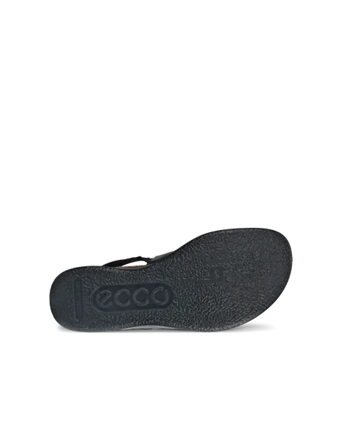 Women's ECCO® Flowt Wedge Cork Leather Cork Heeled Wedge Sandal - Black - S