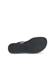 Women's ECCO® Flowt Wedge Cork Leather Cork Heeled Wedge Sandal - Black - S