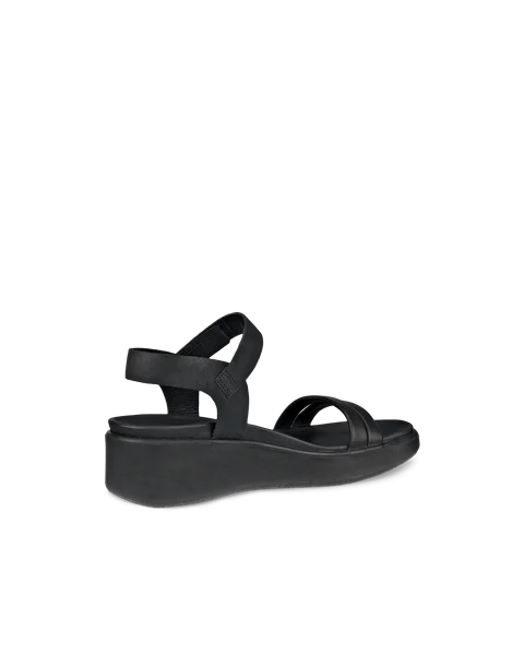 ECCO® Flowt LX ādas sandales ar ķīļveida papēdi sievietēm - Melns - B