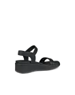 ECCO® Flowt LX ādas sandales ar ķīļveida papēdi sievietēm - Melns - B