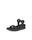 Damskie skórzane sandały na koturnie ECCO® Flowt LX - Czarny - M