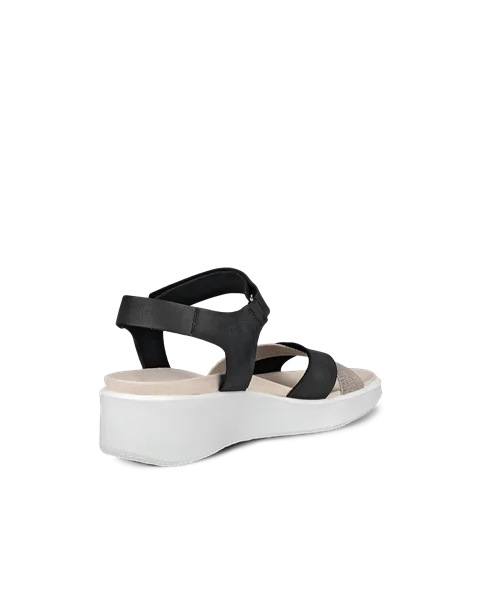 ECCO® Flowt Wedge LX Damen Nubukleder Sandale mit Keilabsatz - Schwarz - B