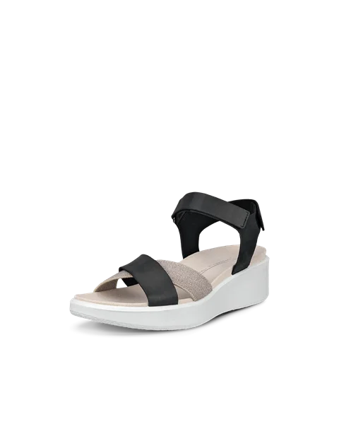 ECCO® Flowt Wedge LX Damen Nubukleder Sandale mit Keilabsatz - Schwarz - M