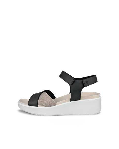 ECCO® Flowt Wedge LX Damen Nubukleder Sandale mit Keilabsatz - Schwarz - O