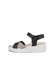 ECCO® Flowt Wedge LX női telitalpú nubukbőr szandál - FEKETE  - O