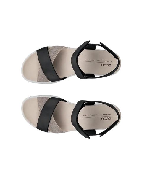 ECCO® Flowt Wedge LX Damen Nubukleder Sandale mit Keilabsatz - Schwarz - Top_Left_Pair