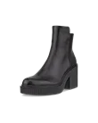 Women's ECCO® Fluted Heel Leather Ankle Boot - Black - M