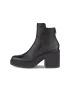 Women's ECCO® Fluted Heel Leather Ankle Boot - Black - O