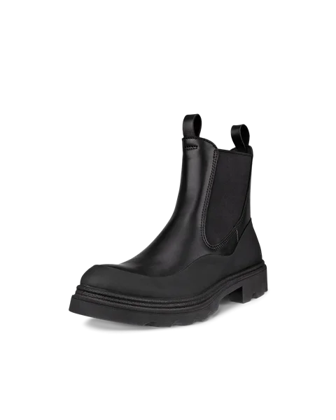 ECCO® Grainer botte Chelsea en cuir pour femme - Noir - M