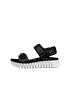Women's ECCO® Gruuv Sol Nubuck Heeled Sandal - Black - O